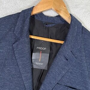 NWT Proof Blazer Jacket Mens Medium Navy Textured Slim Fit Casual Preppy Summer